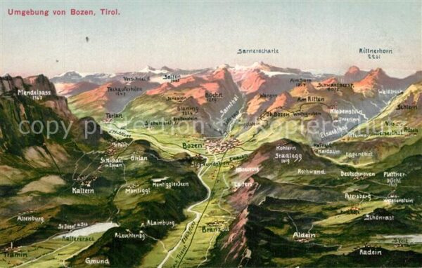 Bozen Suedtirol Panoramakarte