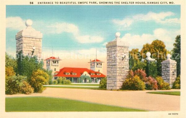Kansas City Missouri Swope Park showing the Shelter House