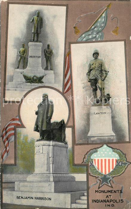 Indianapolis Monuments Morton Lawton Benjamin Harris