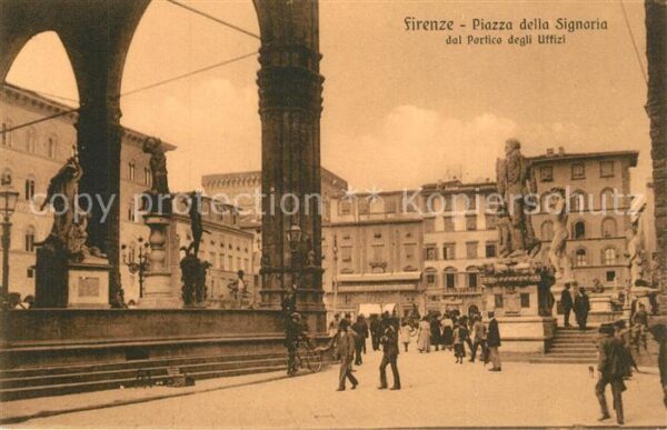 Firenze Florenz Piazza della Signoria dal Portico degli