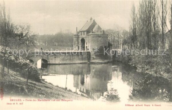 Bruges BRUGGE Belgie Porte des Marechaux vue des Remparts