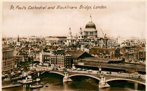 London St Pauls Cathedral and Blackfriars Brid