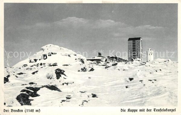 Brocken Harz Kuppe Teufelskanzel Winter