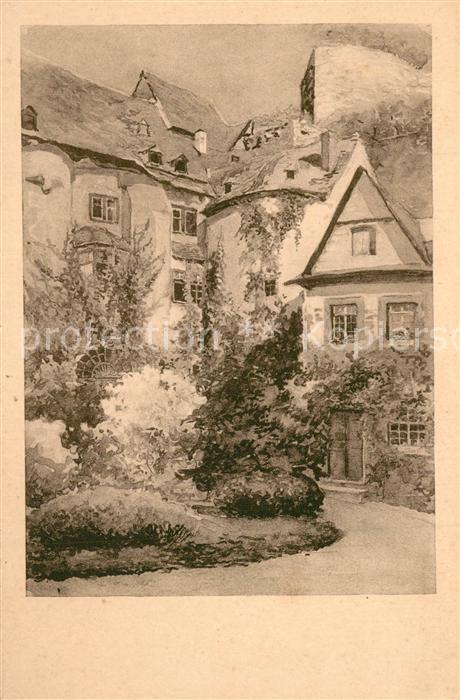 Runkel Lahn Burg äußerer Burghof nach Originalzeich