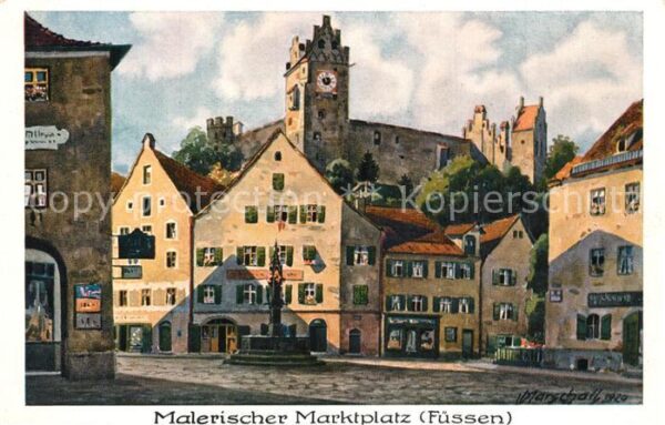 Fuessen Allgaeu Malerischer Marktplatz Künstler Marscha
