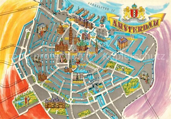 Amsterdam Niederlande Panoramakarte