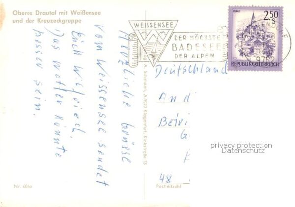 Weissensee Kaernten Drautal Kreuzeckgruppe Panoramakarte – Bild 2