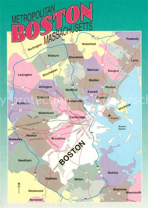 Boston Massachusetts Stadtplan