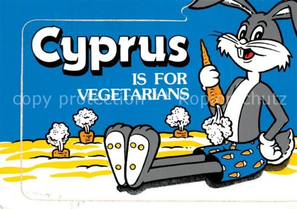 Cyprus Zypern Hase mit Karotten Karikatur