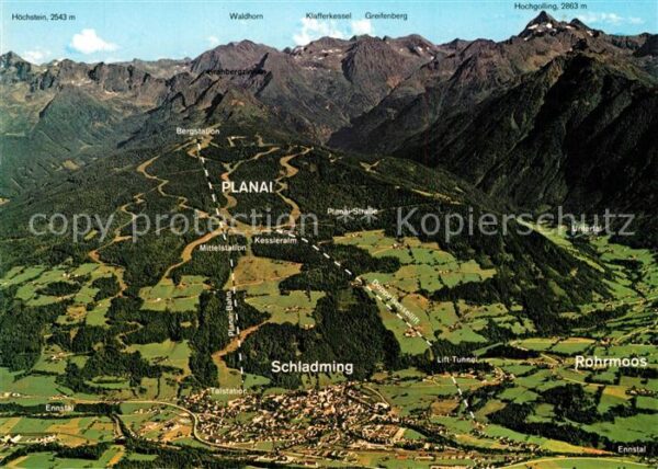 Schladming Obersteiermark Feriengebit Rohrmoos Panoramakarte