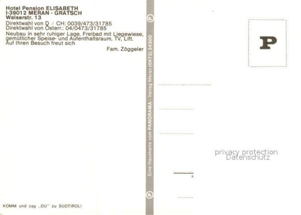 Gratsch Meran Hotel Pension Elisabeth – Bild 2