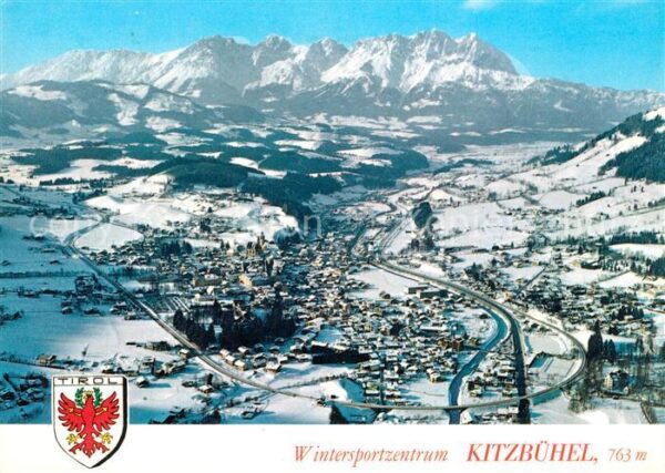 Kitzbuehel Tirol Fliegeraufnahme Winterlandschaft