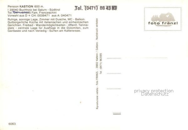 Buchholz Salurn Pension Kastion Burg Freibad – Bild 2
