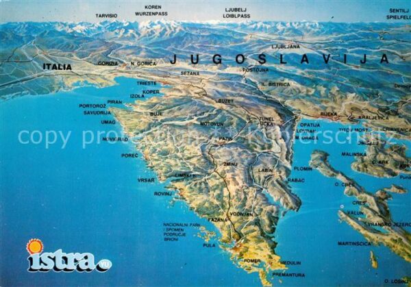 Jugoslawien Yugoslavie Fliegeraufnahme Panoramakarte