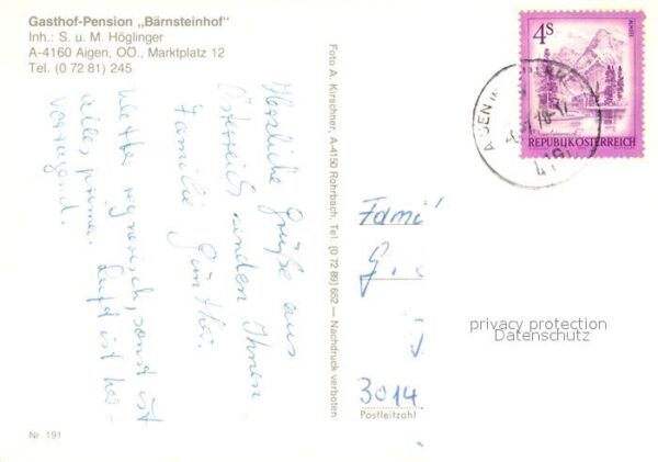 Aigen Muehlkreis Gasthof Pension Bärnsteinhof – Bild 2