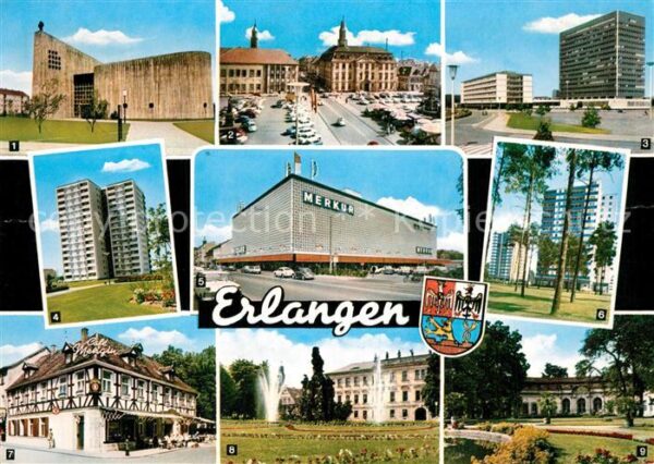 Erlangen Erlöserkirche Palais Stutterheim Hochha
