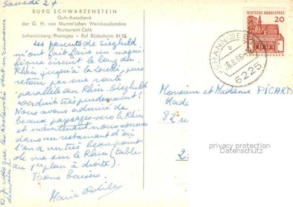 Johannisberg Rheingau Burg Schwarzenstein Guts Ausschank Rest – Bild 2
