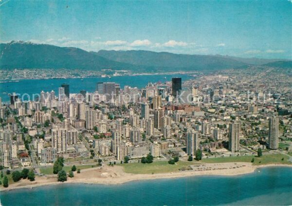 Vancouver British Columbia Aerial View of the downtown District Va