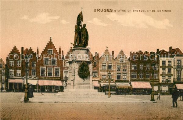Bruges BRUGGE Belgie Statue de Breydel et de Coninck Monumen