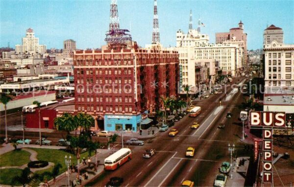 San Diego California Looking up Broadway
