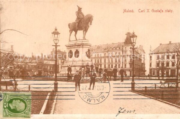 Malmoe Carl X Gustafs staty Denkmal