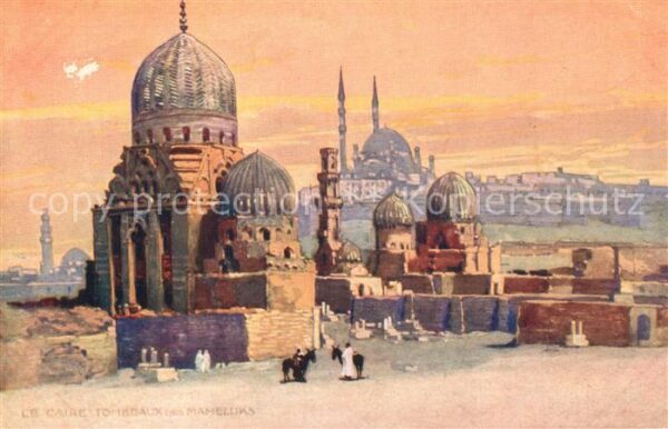 Le Caire Aegypten Tombeaux des Mameluks Künstlerkarte