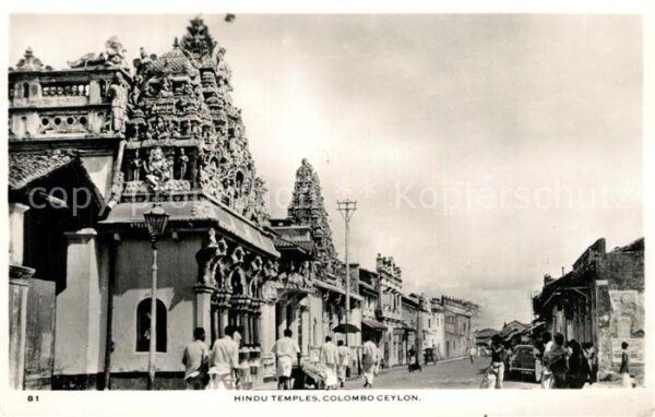 Colombo Ceylon Sri Lanka Hindu Temples