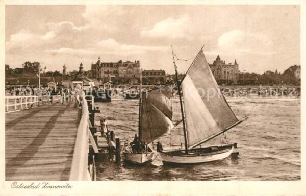 Zinnowitz Ostseebad Seebr?cke Strand Segelboote