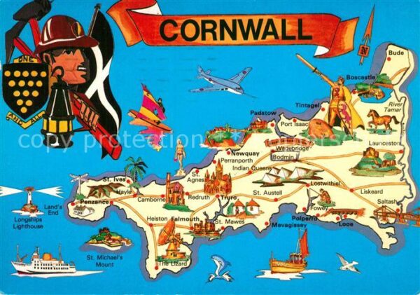 Cornwall UK Landkarte Sehenswürdigkeiten