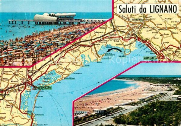 Lignano Carta Automobilistica Spiaggia Panorama
