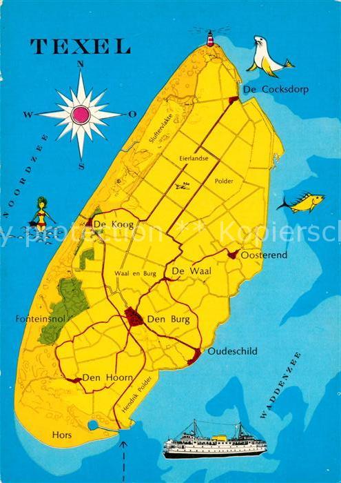 Texel Landkarte Kompass