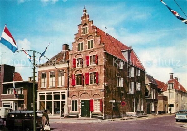 Harlingen Friesland Oude Gevel Blauwe Hand Giebelhaus