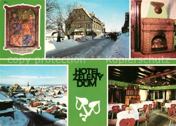Bozi Dar Gottesgab Hotel Zeleny Dum Restaurant Kamin Wappe