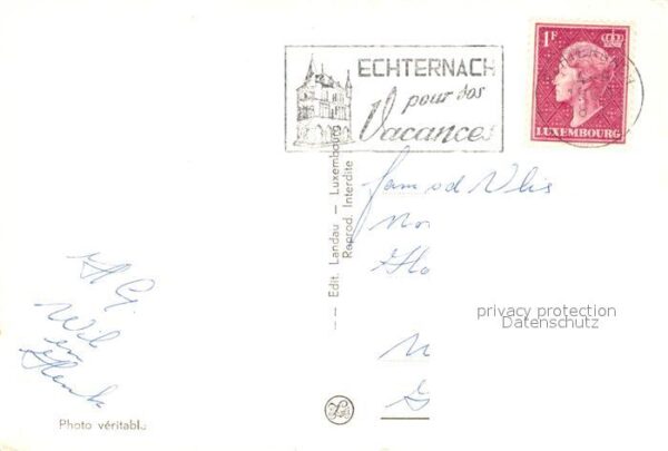 Echternach Panorama Hôtel de Ville Buch Weinglas – Bild 2