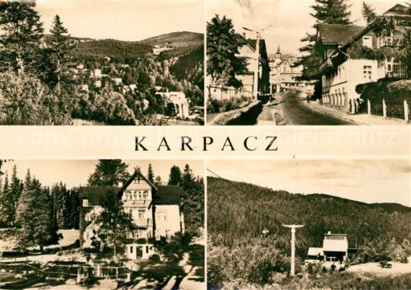 Karpacz Panorama Strassenpartie Berghotel Bergb