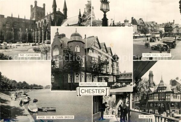 Chester Cheshire Cathedral River Dee Chain Bridge Westmi