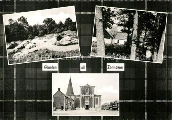 Zonhoven Kirche Landschaftspanorama Häuser am Wa