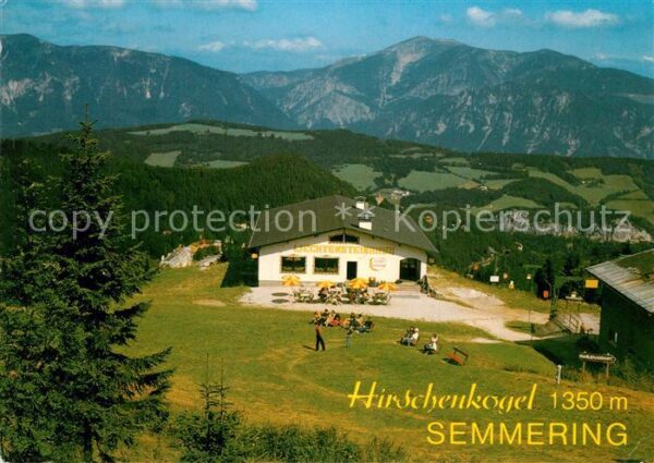 Semmering Niederoesterreich Bergrestaurant am Hirschenkogel Blick z