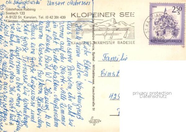 St Kanzian Klopeiner See Gästehaus Rabinig – Bild 2