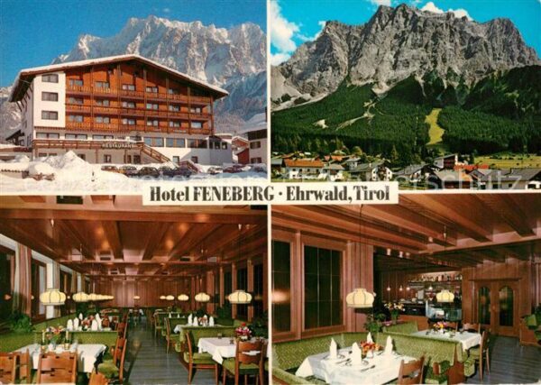 Ehrwald Tirol Hotel Feneberg Restaurant Blick zur Zug