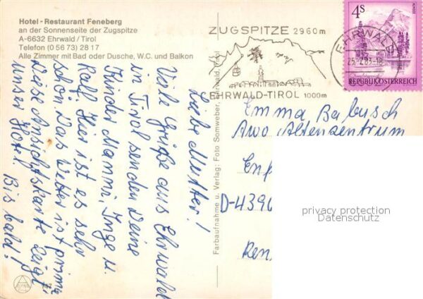 Ehrwald Tirol Hotel Feneberg Restaurant Blick zur Zug – Bild 2