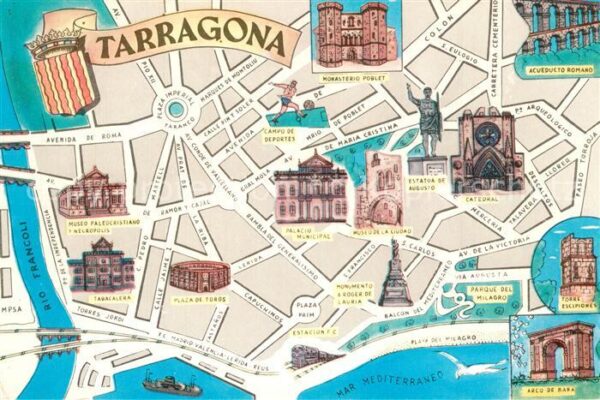 Tarragona Stadtplan Innenstadt mit Sehenswürdigke