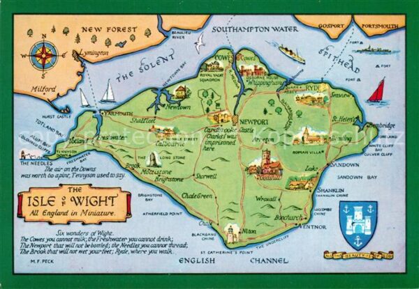 Isle of Wight UK Map of the Island