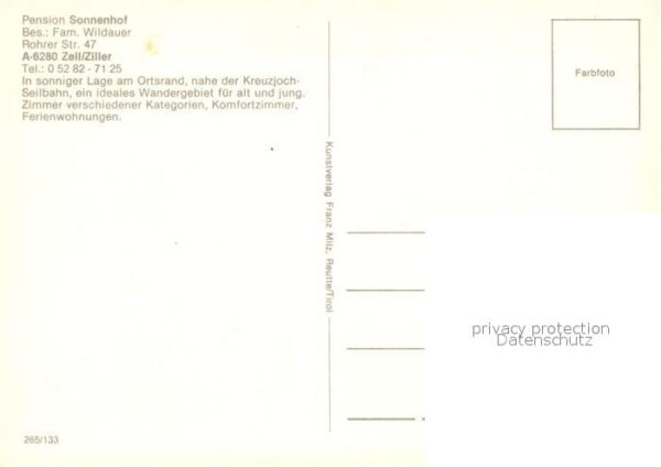 Zell Ziller Tirol Pension Sonnenhof – Bild 2