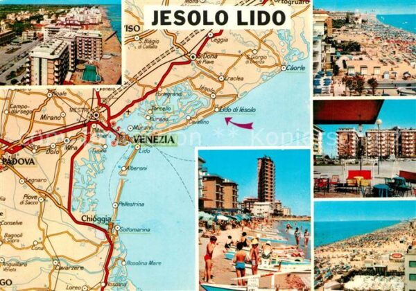 Jesolo Lido Panoramakarte Fliegeraufnahme