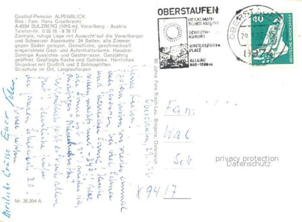 Sulzberg Vorarlberg Gasthof Pension Alpenblick Winter – Bild 2