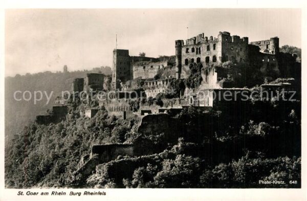Foto Kratz Nr. 648 St. Goar Burg Rheinfels