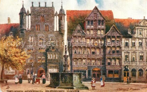 Verlag Tucks Oilette Nr. 632 B Hildesheim Tempelherrenhaus Rolan