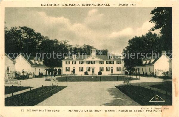 Exposition Coloniale Internationale Pari Section des Etats-Unis Mount Vernon Mai