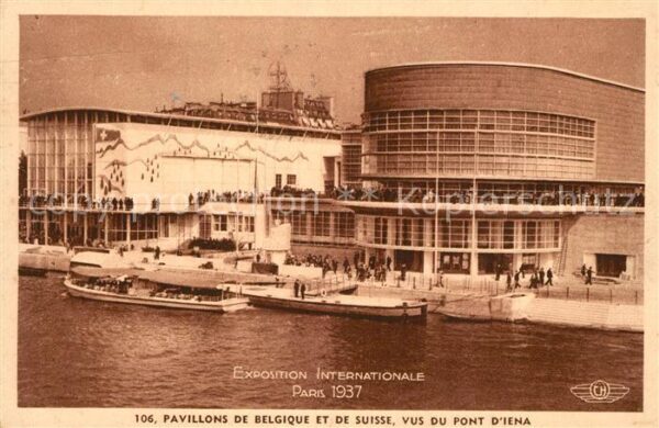Exposition Internationale Paris 1937 Pavillons de Belgique et de Suisse